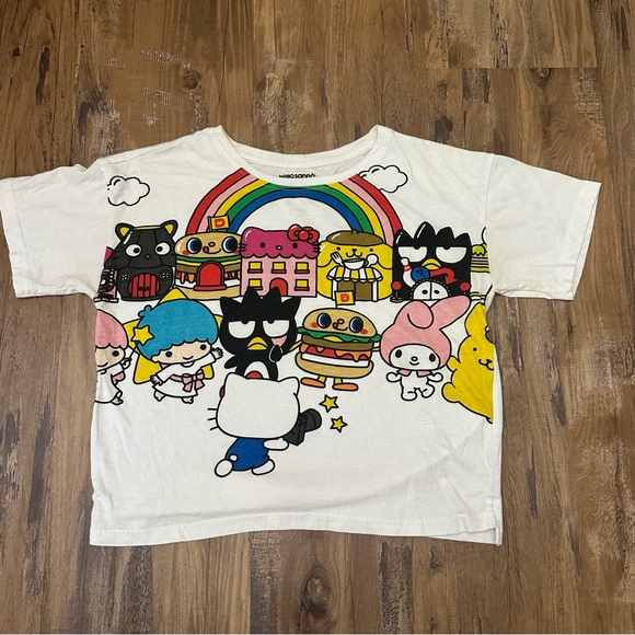 Hello Kitty Short Sleeve Tee - White with Colorful Print - Picture 1 of 5